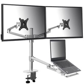 Resim NPO STD7093S 10"-27" Notebook Stand ve Vesa Monitör Tutucu Çift Kol-Gümüş Gri Aynı Gün Kargo, Adınıza Faturalı, 2 Yıl Garantili