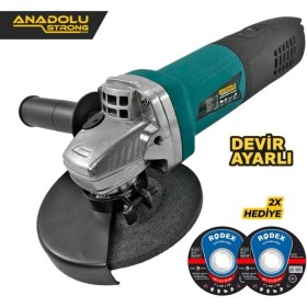 Resim ANS1006 Devir Ayarlı Spral Taşlama 1100 Watt 125 mm Disk Çapı 2 Adet Disk Hediye 