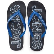 Resim Jack & Jones Parmak Arası Erkek Terlik 12230642 Jfwlogo Palm Prınt Flıp Flop 