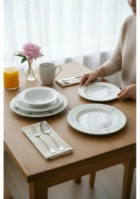 Resim Akayev Porselen Fiorina 24 Parça Yemek Takımı Beyaz 