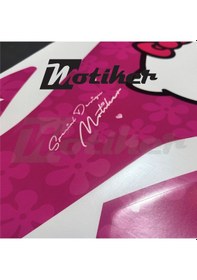 Resim Cfmoto 450sr Hello Kitty Pembe Çiçekli Sticker Etiket Tasarım Motosiklet Kaplama Modeli 