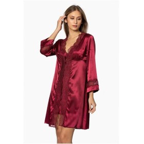 Resim Pierre Cardin 6010 Kadın Saten Dantelli 6'lı Takım-bordo Bordo 