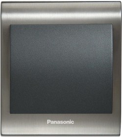 Resim Viko Panasonic Thea Blu Tekli Anahtar Çerçeve Inox+beyaz, Kapak Füme 