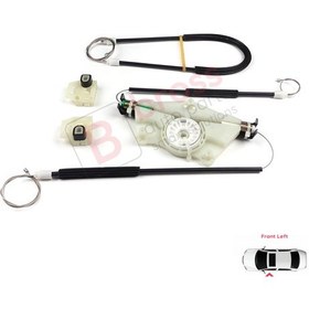 Resim Skoda Fabia 1 Manuel 99-08 için Ön Sol Kapı Cam Kriko Tamir Seti N11.16543 