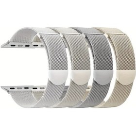 Resim Userfriendly11 4'lü Milan Kayışı İwatch 38mm 40mm 41mm 42mm 44mm 45mm 46mm Uyumlu Ayarlanabilir Erkek Kadın 