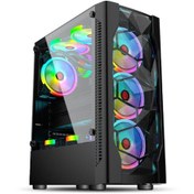 Resim DAGMOR BZ01 ATX MİCRO ATX ITX X4 ARGB FAN TEMPER CAM PC GAMİNG KASA 