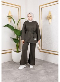 Resim Nevayla Moda Mevsimlik Modal Kumaş Takım - T114 Haki 