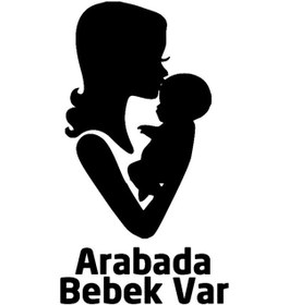 Resim Arabada Anne Ve Bebek Var Sticker Yapıştırma 15Cm 