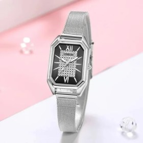 Resim Hanyang Stil 4 Kadın Saatler Bayanlar Moda Altın Rahat Kuvars Bilezik Izle Kadın Metal Örgü Paslanmaz Çelik Elbise Saatler Relogio Feminino (Yurt Dışından) 