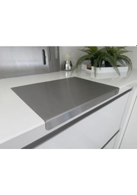 Resim Paslanmaz Çelik Antibakteriyel Tezgah Üstü Kesme Tahtası 304 Kalite - 35x45 Cm Gri 