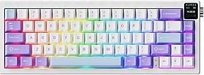 Resim Coverzone Ajazz AK650 Kablosuz Mekanik Klavye 3 Modlu TFT Ekranlı Hot-Swap-65 Tuşlu RGB Mor/Dream Switch 