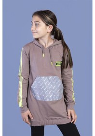 Resim Toontoy Kız Çocuk Kanguru Cepli Reflektör Detaylı Sweatshirt Kahverengi 