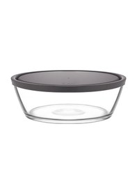 Resim LAV Vega Cam Saklama Kabı Ekstra Büyük 2370 ml Yuvarlak Gri Plastik Kapaklı 