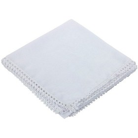 Resim Fistolu Desenli Kare Örtü Beyaz 