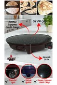 Resim GÜNEŞKATMER 2000w Elektrikli Lüks Termostatlı 50 Cm Ekmek,gözleme,börek Ve Katmer Sacı l Granit emaye 