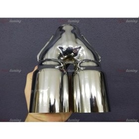 Resim Bmw 3.20 Çift Çıkış Egzoz Ucu. F30 Çift Çıkış Egzoz Ucu Krom 