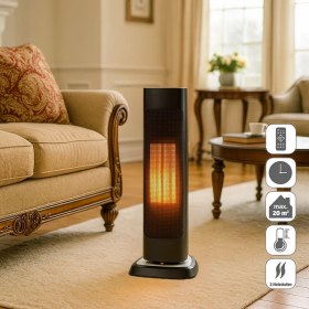 Resim Homenter Voltomat 2000W Termostatlı Kule Tipi Seramik Fanlı Isıtıcı Uzaktan Kumandalı 