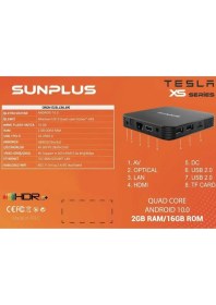 Resim Sunplus Tesla XS Series Android TV Box 4K Çözünürlük 2 GB RAM 16 GB Depolama Özellikleri 