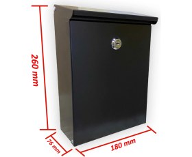 Resim Veta Metal Posta Kutusu Dekoratif Duvara Montaj Siyah 