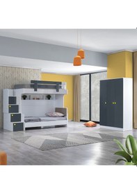 Resim Setaymobilya Metris 2 Li Merdivenli Ranza + 3 Kapaklı Dolap + 2 Comfort Yatak 
