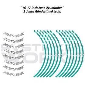 Resim Yamaha Yzf-r3 Yazılı Jant Sticker Dış Ve İç Set Sticker Jant Şeridi Turkuaz 72575475 