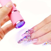 Resim 9 Mor LED Işıklı ve Kondenser Lensli Pembe Tırnak Lambası - Hızlı Jel Oje için Mükemmel Manikür & Nail Art, Pil ile Çalışan, Kompakt ve Taşınabilir Tasarım 