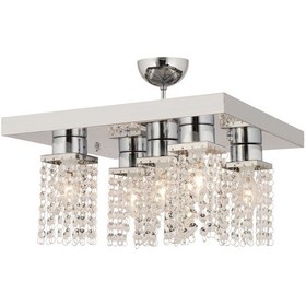 Resim Peter 5Li Krom Kristalli, Taşlı Modern Tasarım Kristal Salon Avize 