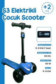 Resim Elektron Kids S3 Elektirikli Çocuk Scooter (Mavi) 