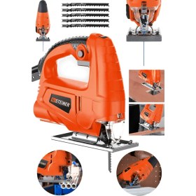 Resim Steiner Alman 4000 W Sjs Metal Şanzuman 6 Kademe Devirli Bakır Sargili Dekupaj Testere Makinesi 5 Uç 