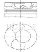 Resim MAHLE 028PI00112000 Piston+Segman (79.51Mm Std (4 Silindir Motorun 1. 2. Pistonlar) Caddy III Golf IV / V Bora Jetta III Beetle Passat Polo (WA444728) 