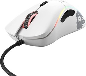 Resim Glorious Model GOM-WHITE Orta/Küçük El RGB Mat Beyaz Kablolu Oyuncu Mouse 