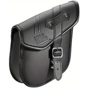 Resim Fochsia Siyah Mini Motosiklet Yan Çanta 2.5l Suni Deri Araç Depolama Çantası Cruiser Sportster Siyah 