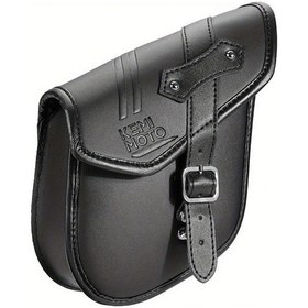 Resim Fochsia Siyah Mini Motosiklet Yan Çanta 2.5l Suni Deri Araç Depolama Çantası Cruiser Sportster Siyah 