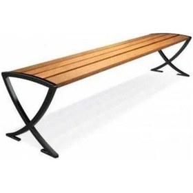 Resim Ahşap Bank Bench Oturma Bankı X Ayaklı Siyah 