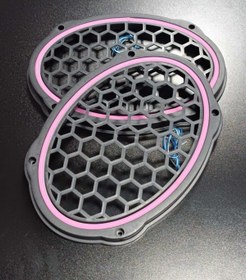 Resim 3GEN PEMBE Neon Işıklı 6x9 Oval Hoparlör ve Midrange Kapağı 1takım (2adet) 