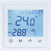 Resim Akıllı Dijital Ekran Termostatı 16a Yerden Isıtma Sıcaklık Beyaz 