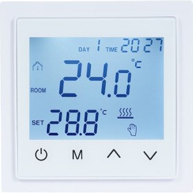 Resim Akıllı Dijital Ekran Termostatı 16a Yerden Isıtma Sıcaklık Beyaz 