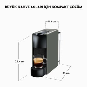 Resim Hype Store Nespresso C30 Essenza Mini Kapsüllü Kahve Makinesi 19 Bar Basınç 0.6 L Hacim 2.3 Gri 