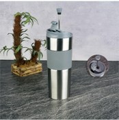 Resim Tohana 75255 French Press Termos Gri Paslanmaz Çelik Termos Mug 450 ml 