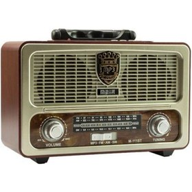 Resim M90 M-111bt Nostaljik Ahşap Retro Fm Radyo Usb Sd Bluetooth Fm 