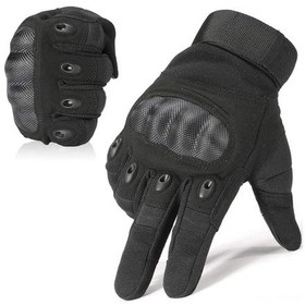 Resim Geeksen Erkekler İçin Siyah Tam Parmak Dokunmatik Taktik Eldiveni - Sert Kasa Parmak Korumalı, Motosiklet, Dağcılık, Av, Binicilik, Kayaklama Koruyucu Eldiven M Beden Siyah 