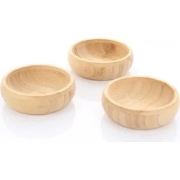 Resim ForWhat Büro Ev Ofis Atİştırma Keyfi İçin 3 Parça Ahşap Bambu Yapım Çerezlik Seti 