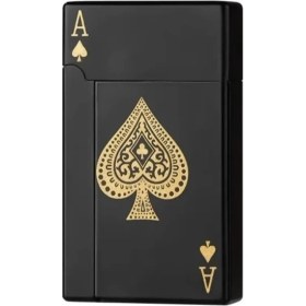 Resim Yaratici Poker Tasarim Jet Alev Oyun Kartı Rüzgar Geçirmez Çakmak 