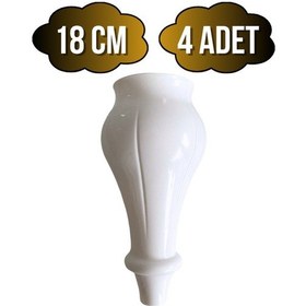 Resim Tombul Beyaz 18cm Plastik Ayak Mobilya Masa Ve Dolap Ayağı Beyaz 18cm 4 Adet Beyaz 