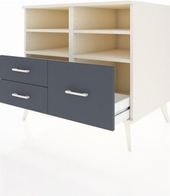 Resim Kronos Şifonyer 4 Raflı 3 Çekmeceli 88x59x80 Aytaşı-aytaşı/antrasit Aytaşı/antrasit 
