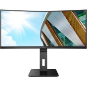 Resim AOC 34 Aoc CU34P2C 1ms 100MHZ 1xhdmı 1xdp USB Type-C Wqhd 3440X1440 Hoparlör Yükseklik Ayarı Curved Pıvot Vesa Siyah Monitör 