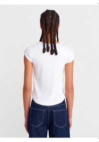 Resim Dilvin 31779 Bisiklet Yaka Basic T-shirt-beyaz Beyaz 
