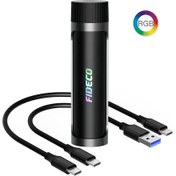 Resim Fideco M.2 NVME Sata SSD Kutusu RGB Işıklı - USB 3.2 Gen2 10Gbps 