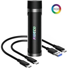 Resim Fideco M.2 NVME Sata SSD Kutusu RGB Işıklı - USB 3.2 Gen2 10Gbps 