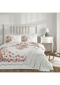 Resim Taç Petunia Ranforce Çift Kişilik Throwlu Nevresim Takımı Pembe 000000001000050634 Pembe 